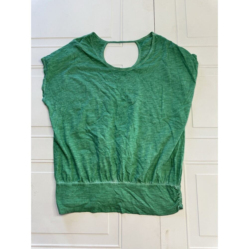 Lane Bryant Green Pullover Top Flutter Sleeve Sleeveless Sz 14/16 100% Cotton